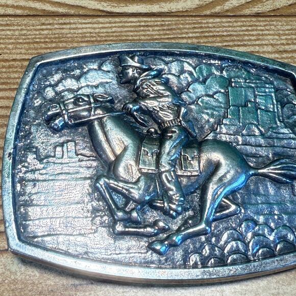 Numbered PONY EXPRESS 125 year commemorative belt buckle 39267 Cowboy Western - Picture 10 of 10